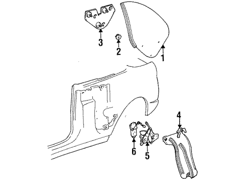 1995 Toyota Celica Window Assy, Quarter, RH Diagram for 62710-0W010