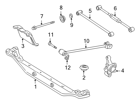 1998 Toyota Corolla Rear Suspension Components, Stabilizer Bar Diagram 1 - Thumbnail