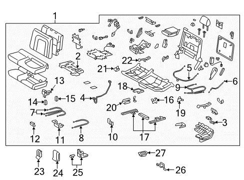 2015 Toyota Land Cruiser Protector, Rear Seat Diagram for 71696-60160-C0