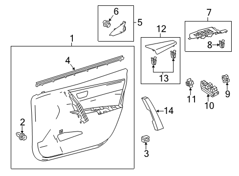 2014 Toyota Corolla Interior Trim - Front Door Diagram