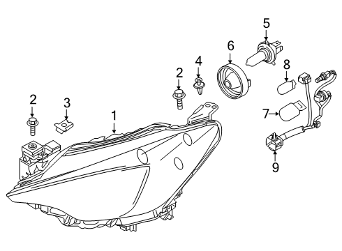 2020 Toyota Yaris Bulbs Diagram