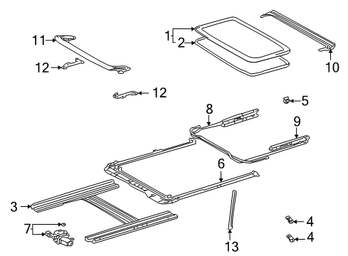 2008 Toyota Matrix Sunroof, Body Diagram