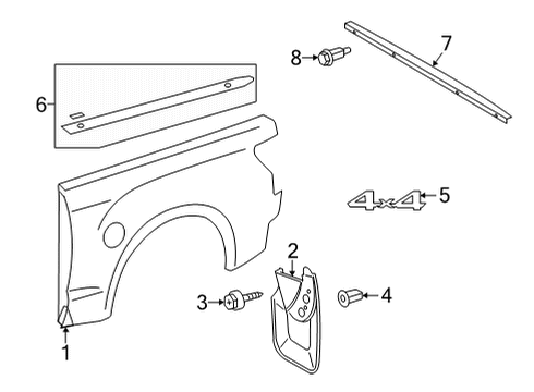 2022 Toyota Tundra MUDGUARD, RR BODY, R Diagram for 76625-0C090