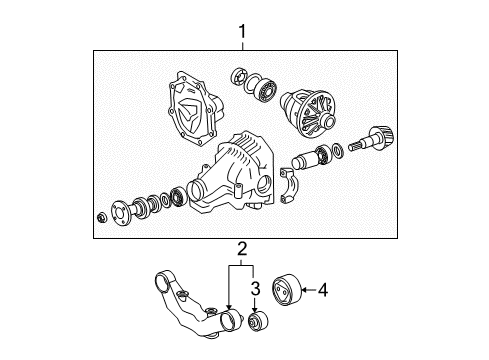 2011 Toyota Highlander Cushion, Rear Differential Mount Diagram for 41651-0E020