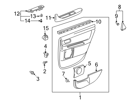 2002 Toyota Avalon Board Sub-Assy, Rear Door Trim, LH Diagram for 67640-AC090-E2