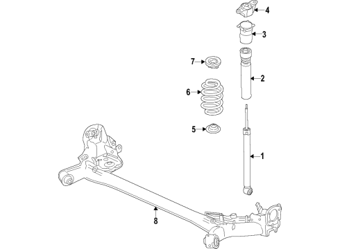 2019 Toyota Yaris STOPPER, Rear Suspension Diagram for 48752-WB001