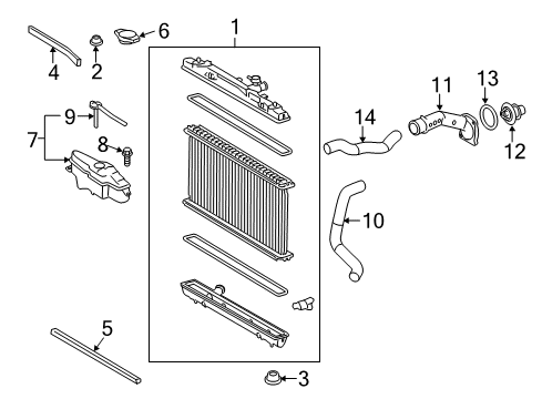 2014 Toyota Camry Radiator & Components Diagram 3 - Thumbnail