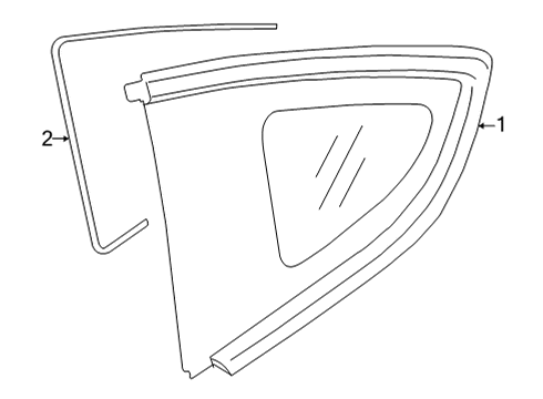 2023 Toyota GR86 Glass & Hardware - Quarter Panel Diagram