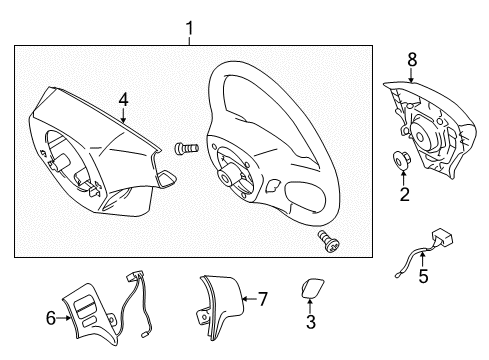 2010 Toyota Corolla Cover, Steering Wheel, Lower Diagram for 45187-12020-B1