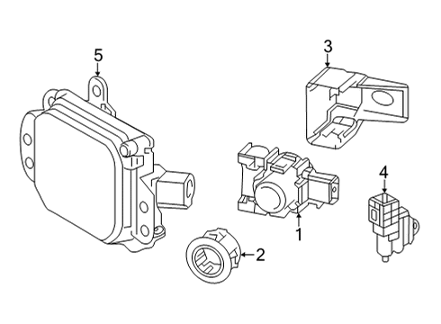 2018 Toyota Mirai Electrical Components - Front Bumper Diagram