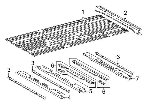 2019 Toyota Tundra Pick Up Box - Floor Diagram 3 - Thumbnail