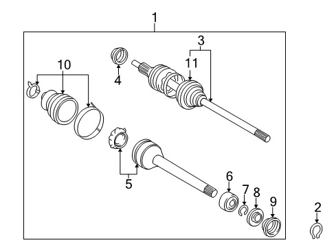 1998 Toyota Camry Drive Axles - Front Diagram