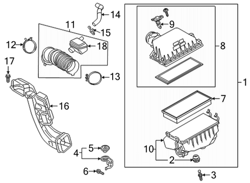 2022 Toyota Venza Case Sub-Assembly, Air C Diagram for 17701-25081