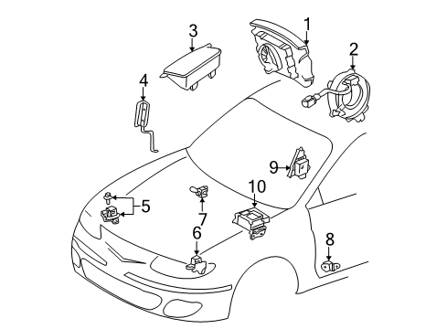 1999 Toyota Solara Clock Spring Spiral Cable Sub-Assembly Diagram for 84306-06010