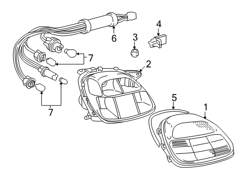 2001 Toyota MR2 Spyder Lens, Rear Combination Lamp, RH Diagram for 81551-17150