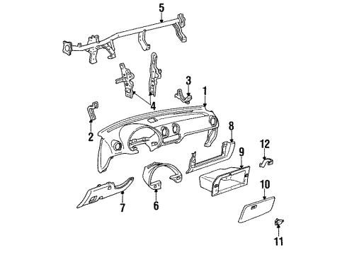 1994 Toyota Tercel Instrument Panel, Body Diagram