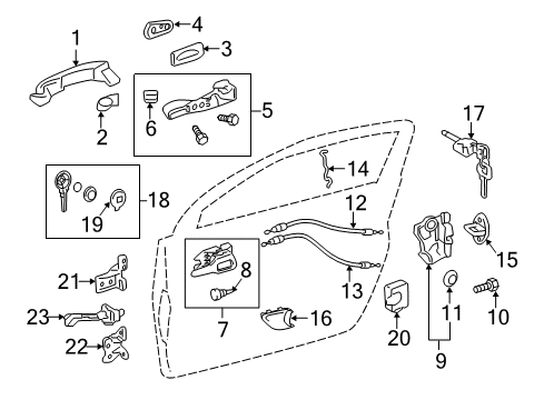 2012 Scion iQ Lock & Hardware Diagram