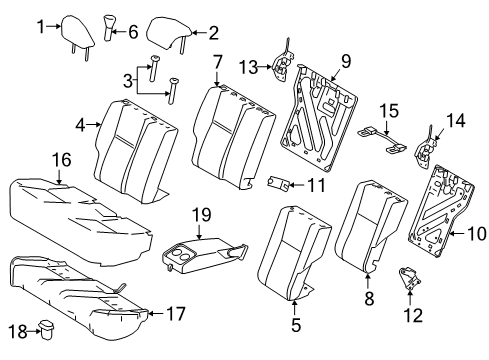 2014 Toyota Corolla Rear Seat Components Diagram