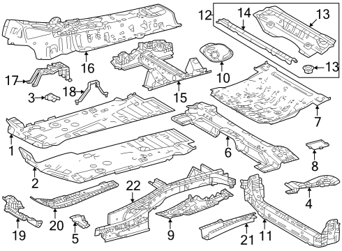 2024 Toyota Grand Highlander Front Reinforcement, Rear Driver Side Diagram for 57044-0E050