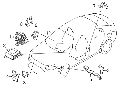 2017 Toyota Yaris iA Clock Spring Spiral Cable Sub-Assembly Diagram for 84306-WB002