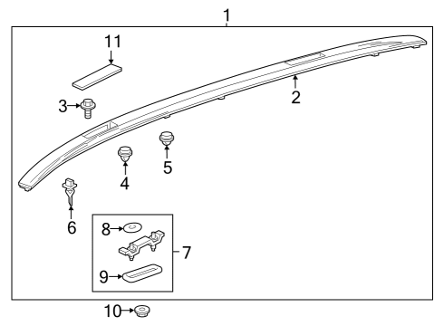 2021 Toyota RAV4 Prime Luggage Carrier Diagram 4 - Thumbnail