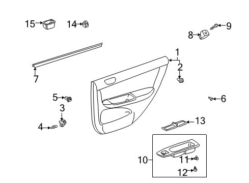 2004 Toyota Camry Board Sub-Assy, Rear Door Trim, LH Diagram for 67640-33650-B1