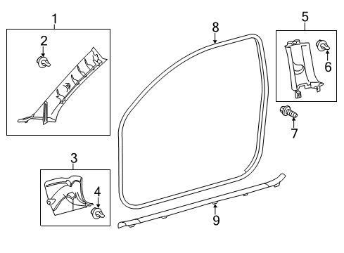 2016 Scion tC WEATHERSTRIP, Front Door Diagram for 62311-21080-B0