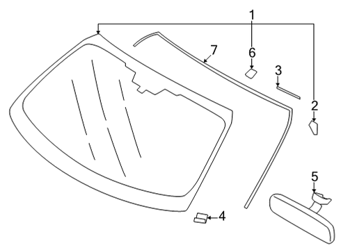 2023 Toyota GR86 PIN LOCATE WSHLD RH Diagram for SU003-08617