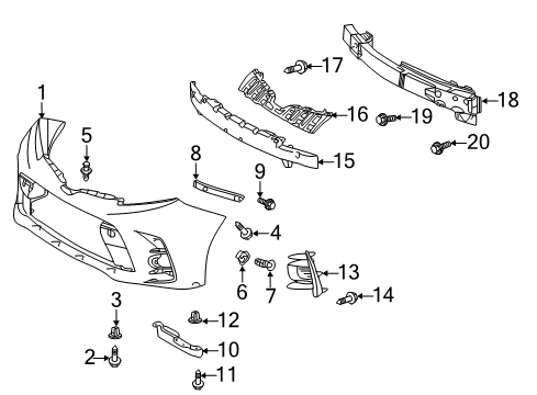 2020 Toyota Sienna Cover Reinforcement, Front Diagram for 52115-08030