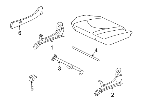 2002 Toyota Highlander Moulding, Rear Seat Cushion, LH Diagram for 71826-48020-A0