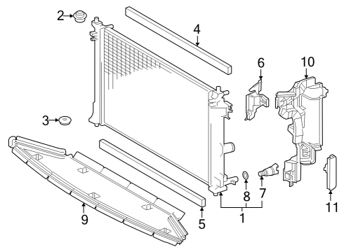 2023 Toyota GR Corolla GUIDE, RADIATOR AIR Diagram for 16592-18030