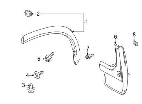 2022 Toyota Highlander Exterior Trim - Quarter Panel Diagram