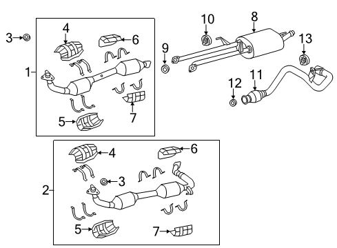 2021 Toyota Tundra Exhaust Components Diagram 2 - Thumbnail