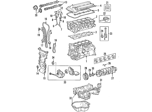 2002 Toyota RAV4 Piston Diagram for 13211-28061-C0