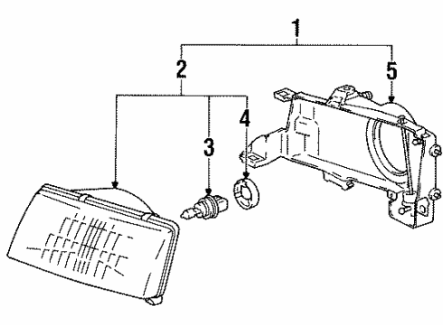 1993 Toyota Tercel Passenger Side Headlamp Housing Sub-Assembly Diagram for 81105-16510