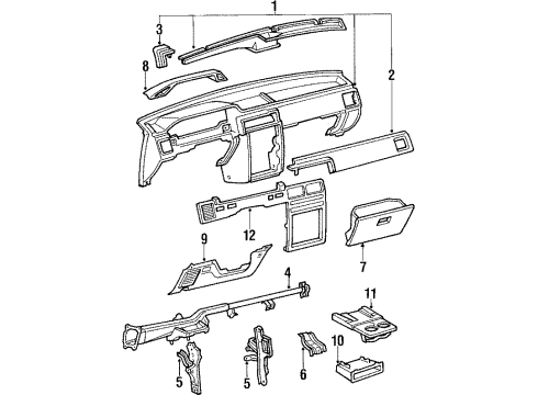 1987 Toyota Tercel Door Assembly, Glove Compartment Diagram for 55550-16070-01