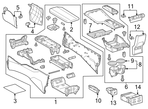 2023 Toyota Prius Console Diagram