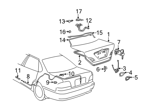 2004 Toyota Avalon Trunk, Body Diagram 2 - Thumbnail