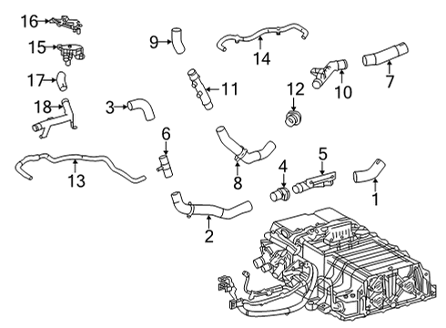 2019 Toyota Mirai Hose, Fc Stack Cooling Water Outlet Diagram for 16B31-77010