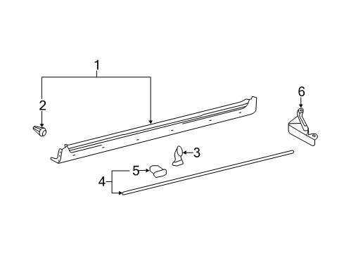 2012 Toyota Avalon Exterior Trim - Pillars, Rocker & Floor Diagram