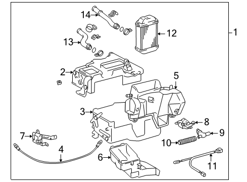 2002 Toyota 4Runner Heater Assembly Diagram for 87150-35270