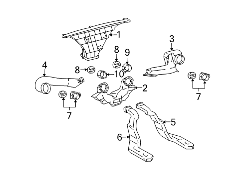 2004 Scion xA Duct, Air, Rear Diagram for 87212-52010