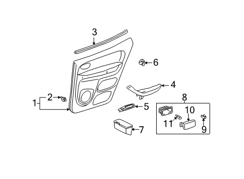 2006 Toyota Tundra Interior Trim - Rear Door Diagram 2 - Thumbnail