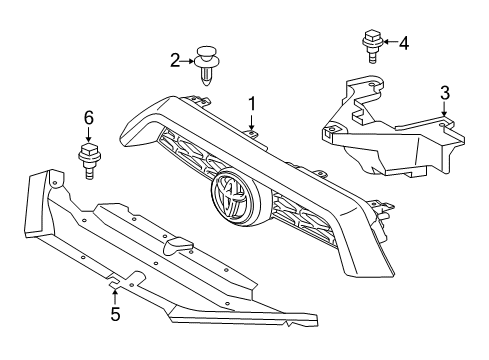 2019 Toyota 4Runner Grille & Components Diagram