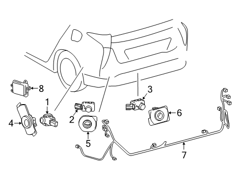 2018 Toyota Prius Electrical Components - Rear Bumper Diagram