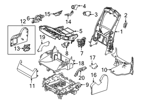 2021 Toyota Sienna Rear Cover, Gray, Passenger Side Diagram for 79076-08020-B0