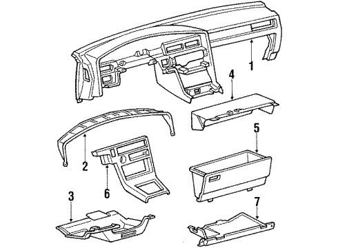 1987 Toyota Supra Cover Sub-Assembly, Instrument Panel Under Diagram for 55606-14070-06