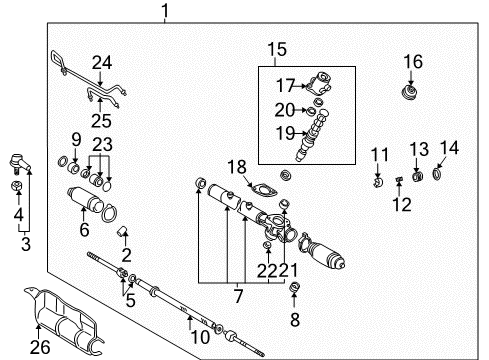 2006 Toyota Camry P/S Pump & Hoses, Steering Gear & Linkage Diagram 3 - Thumbnail