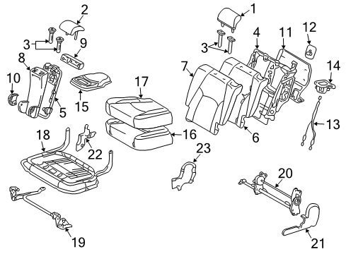 2007 Toyota Highlander ARMREST Assembly, Rear Sea Diagram for 72830-48180-A0