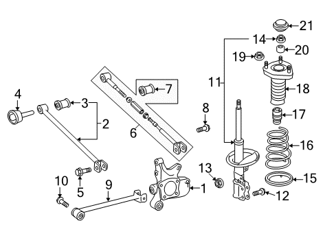 2011 Toyota Highlander Rear Suspension Components, Stabilizer Bar Diagram 5 - Thumbnail